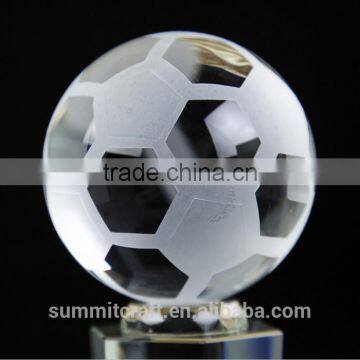 High Quality Fantasy Football Soccer Clear Crystal Trophies
