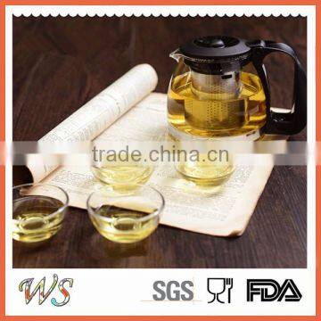 heat resistant glass tea pot with filter glass tea kettle