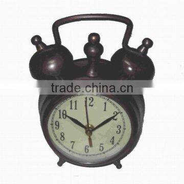 Antique desk clock, metal desk clock, promotional desk clock, round desk clock, antique metal desk clock