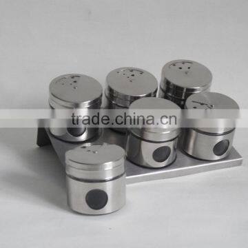 Mini Metal Coating Cylinder Magnetic Glass Spice Tool With Stand photo-3