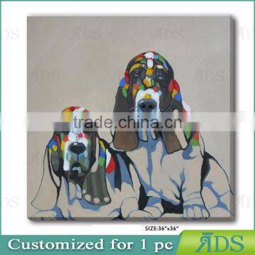 Pop Wall Art Girl With Cute Dog Oil Painting photo-4