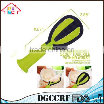 NBRSC Kitchen Multifunctiona Food Grade Plastic Non-Stick PP Foldable Scoop Rice Spoon and Whisk