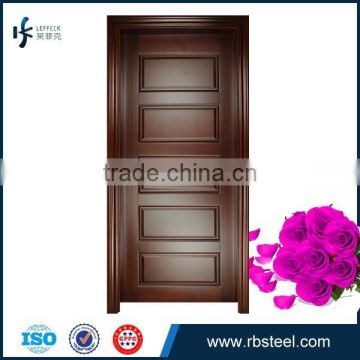 5 panels modern Bubinga solid wood door in China factory