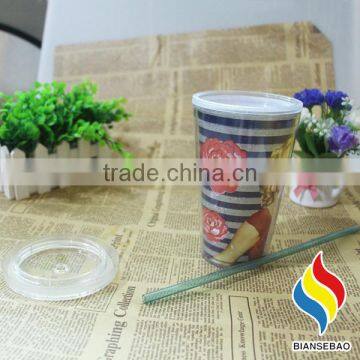 Double Wall Plastic Cup With Straw photo-3