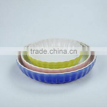 Round Ceramic Baking Tray With Colorful photo-5