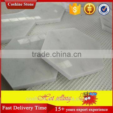 Polished White Carrara Marble Coasters Hexagon Tiles photo-3