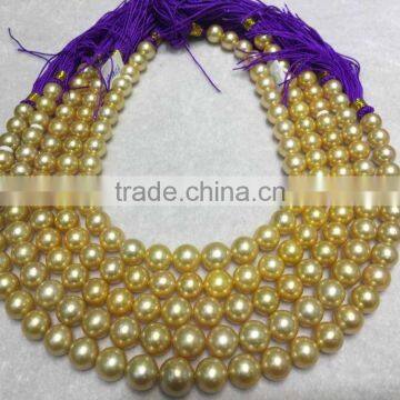 12-13mm Wholesale Genuine Golden South Sea Pearl Strands