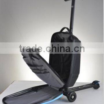 High Strength Aluminum Frame Airport Luggage / Scooter Suitcase / Trolley Luggage