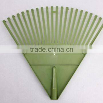 Plastic rake with wooden handle/rake head