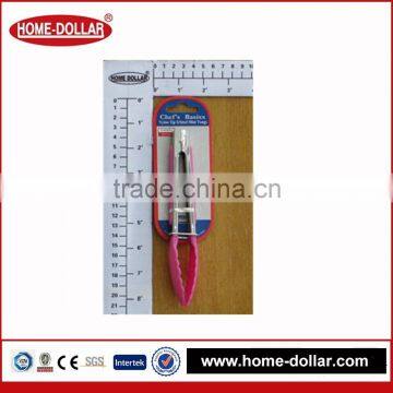 17CM S/STEEL TONGS COLORED WITH NYLON HEADS FOOD CLAMP photo-2