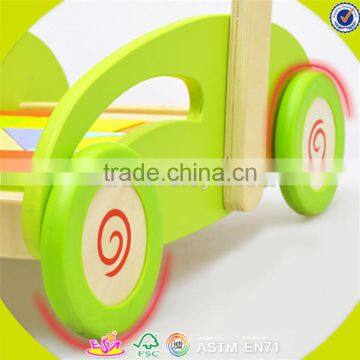 Wholesale Top Quality Wooden Baby Blocks Cart Toy Colorful Wooden Baby Blocks Cart Push Walker W16E027 photo-5
