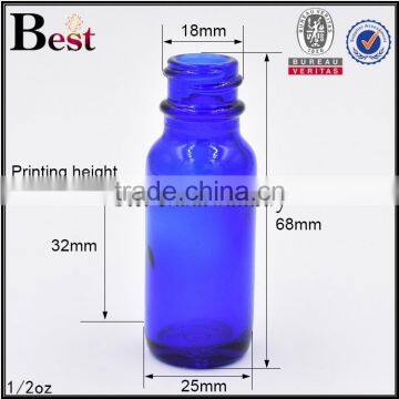 0.5oz Blue Boston Round Bottle Boston Round Glass Bottle With Child Proof Dropper Cap photo-4