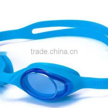 New OEM design kids swimming goggles one piece colored silicone swimming eyewear