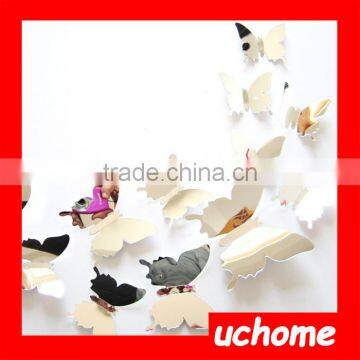 UCHOME 12pc/set 3D Mirror Butterfly Decorative Wall Sticker Custom Design Stickers photo-3