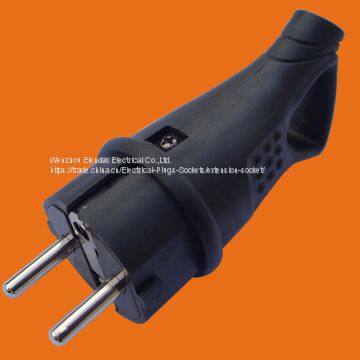 Промышленный резиновый вилок 16А немецкий вилок Шуко черный электрический вилок (p6052)