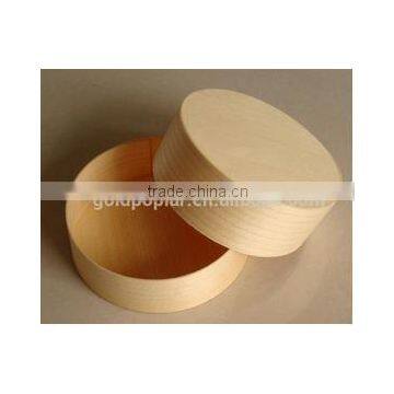 Small disposable round wooden food containers