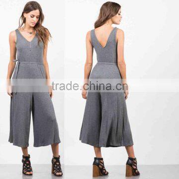 Women Latex Jumpsuits And Rompers 2017 Rayon Spandex V Neck Sleeveless Ribbed Culotte Evening Jumpsuits For Women 2017 Sexy