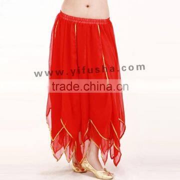 Professional design bell dance costumes for sale,ladies fashion sequin wave chiffon belly dance skirt