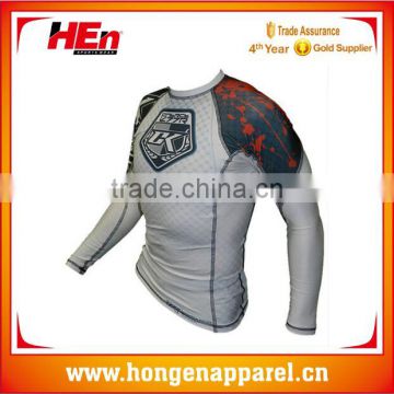 Hongen apparel profession factory price flat-lock stitches fighting jersey fight rash guard