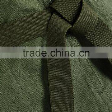 Wholesale Ladies Apparel Dropped Shoulders Army Green Cotton and Linen Blend Coat(DQE0359C) photo-4
