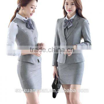 Custom Fashion Women Unifiorm Suit 3 Pieces for Hotel/ Office/ Long Sleeve Uniform photo-3