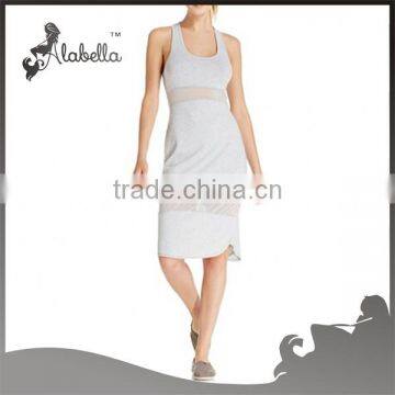 Modest sexy t-shirt v back women dress, blank dress