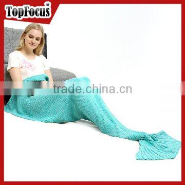 Factory Supplier Knitted Wool Handmade Mermaid Blanket photo-3