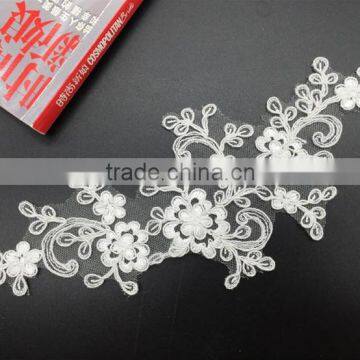 Wholesale Garment Accessories embroidery lace applique wedding dress full dress Lace applique