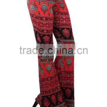 MGOO New Arrival Custom Print Velvet Leggings Flare Leg Opening Vintage High Waist Polyester Spandex Pants photo-5