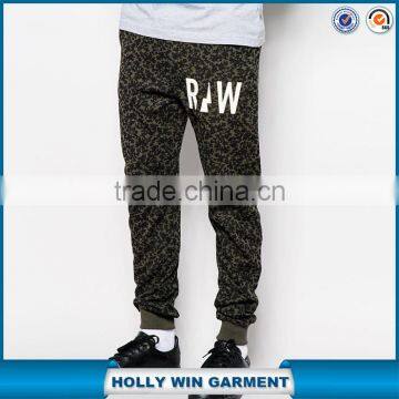 Soft touch mens sweatpants tapered fit cuffed camo print