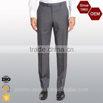 Latest Design Solid Men's Flat Front Winkle Free Pants Trousers