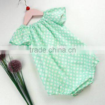 Soft Handmade Baby Cotton Bodysuit Toddler Girls Polka Dot Design Romper Chinese Supplier