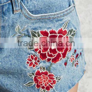 2017 Floral Printing Jeans Shorts High Waisted Denim Shorts Custom photo-5