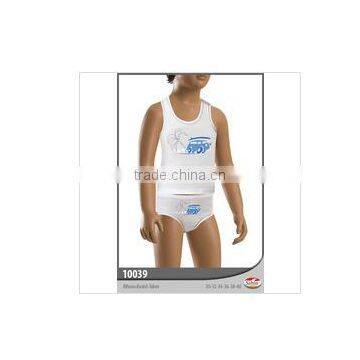 BOYS SINGLE JERSEY LYCRA STRIPED SINGLET BOXER SET