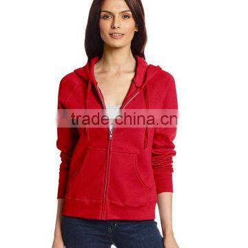 China Promotional Custom Supreme Quality Polyester / Cotton Zipper Long Sleeve Plain Sport Hoodie for Women photo-2