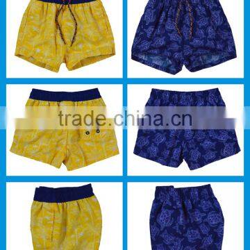 Yellow Contrast Color Waist Board Shorts in Swimwear & Beachwear photo-4