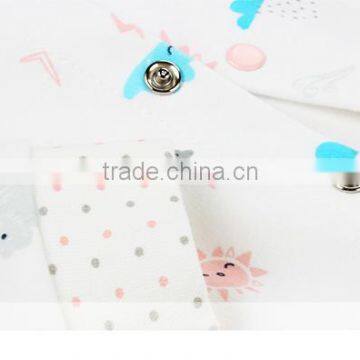 Stormy Printing White Newborn Baby Romper Interlock 100% Cotton Baby Clothing photo-3