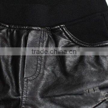 EY0095L New Style Women Leather Stitching More Elastic Lace Leggings photo-3