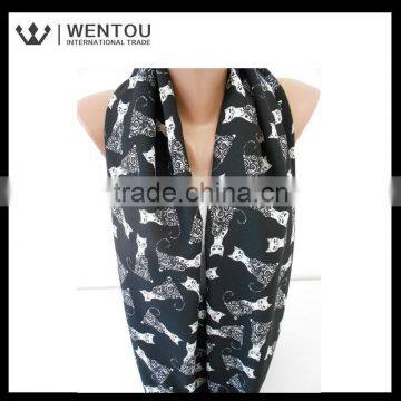 Fashion Winter Infinity Cat Print Scarf photo-3