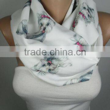 Dog Print Scarf Yorkshire Terrier Infinity Scarf Loop Scarf Winter Scarf Scarf Women Fashion Accessories Valentines Day Gift Ide photo-5