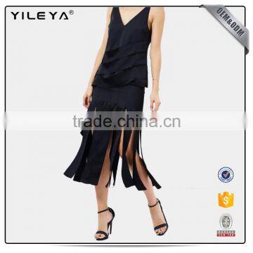 High Slit Maxi Dress Elegant Hollow Out Evening Fashion Dreese Long Dress photo-1