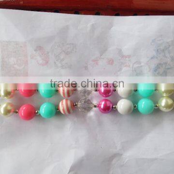 XF-384 Fashionable Wholesale Kids Jewelry Little Girl Princess Pendnat Bubblegum Bead Necklace For Sale