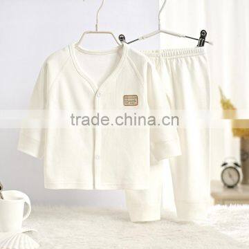 2017 Newest Style Lovely White Organic Cotton Baby Clothes Wholesale Infant Clothing Set photo-2