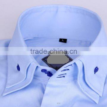 2017 New Men's Dress Shirt With High Double Button-down Collar photo-2