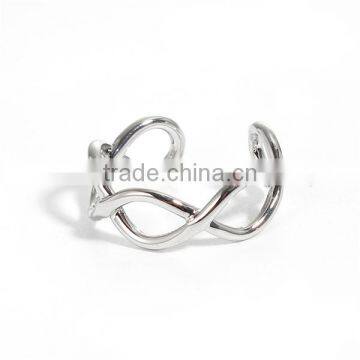 Copper Open Rings Silver Tone Hollow Marquise