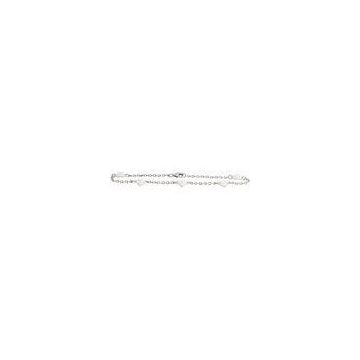 Long Sterling Silver Bracelet With White Heart Ceramic For Engagement , CSB0873