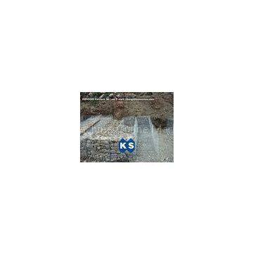 PVC Coated Galvanized Galfan Gabion Boxes Double Twisting Grid Reinforced Structure