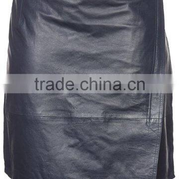 Wholesale Fashion Style Women Wear Skirts Black Leather Fringed Skirt