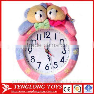 OEM Factory plush animal clock cover plush animal clock cover bear shaped plush cover