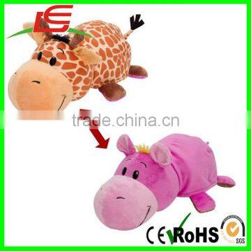 Wholesale GIRAFFE HIPPO 2 in 1 Stuffed Animal Plush Pillow